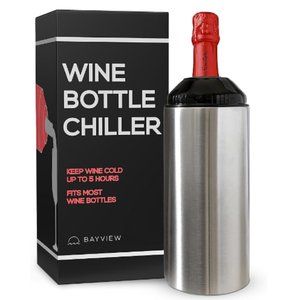 Wine Bottle Chiller | Cold for 5 Hours | Fits Most 750ml | Stainless Steel Koozi